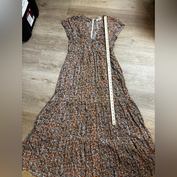 NATURAL LIFE Floral Maxi Dress - Orange and Green - Picture 4 of 6